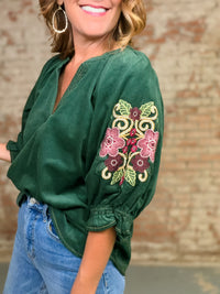 Landon Embroidered Sleeve Top