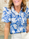 Currie Pom Trim Print Top