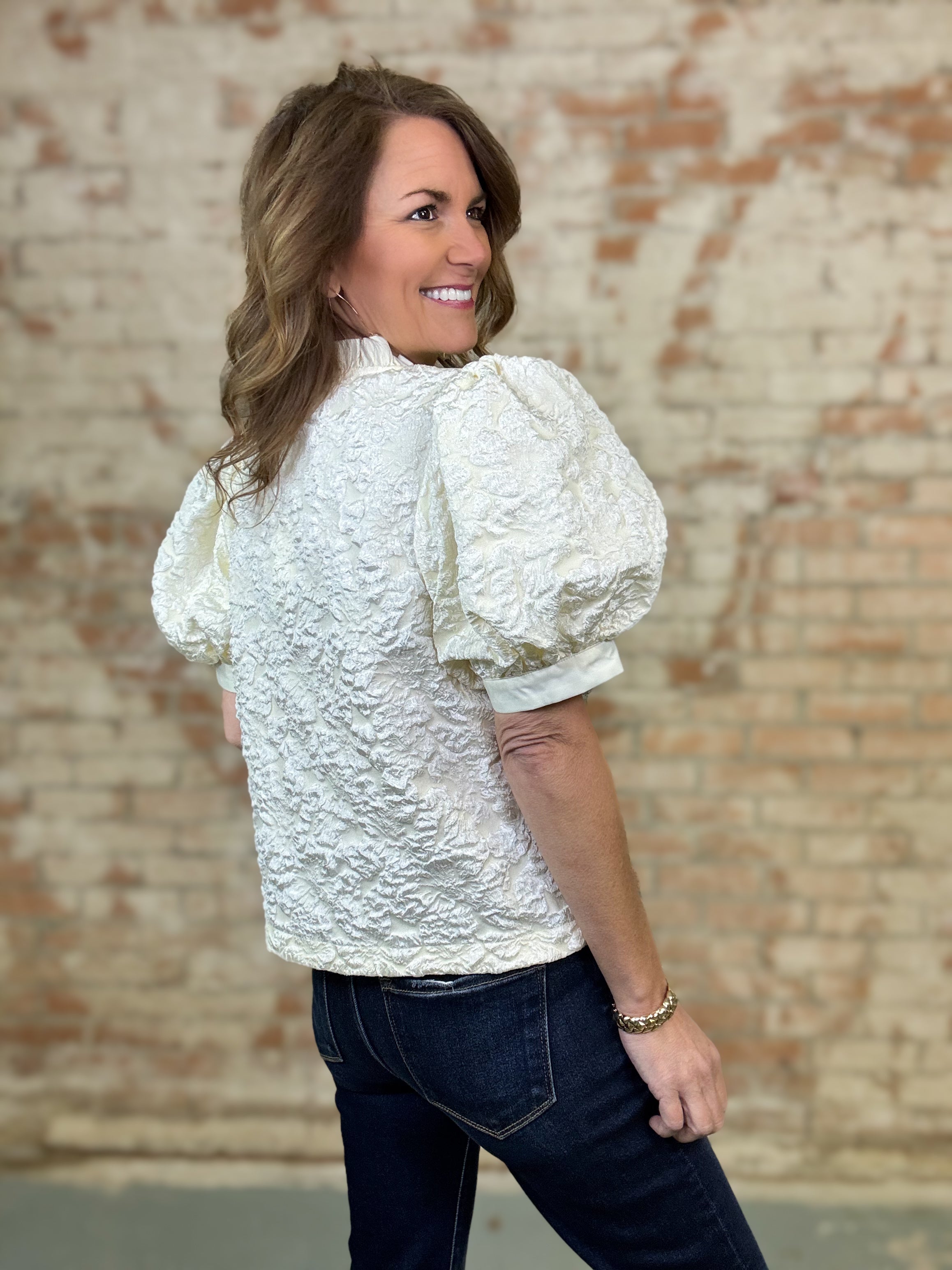 Cynthia Floral Jacquard Top