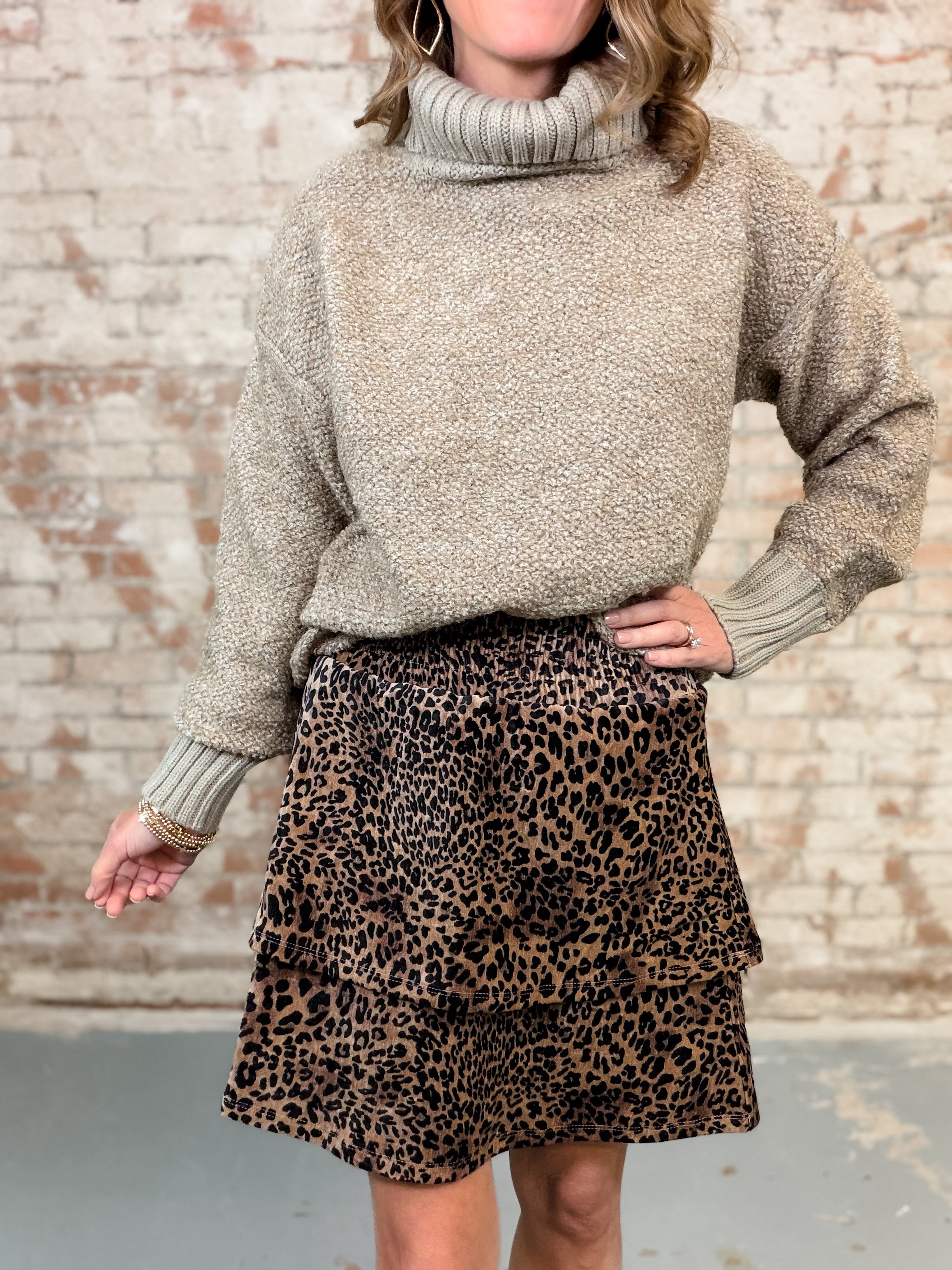THML Finley Leopard Skirt