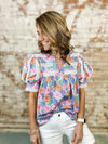 Kara Lace Ribbon Floral Top