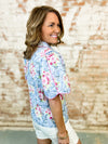 Kasey Floral Scallop Sleeve Top