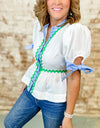 Georgiana Wavy Trim Top