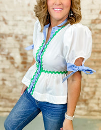 Georgiana Wavy Trim Top