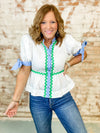 Georgiana Wavy Trim Top