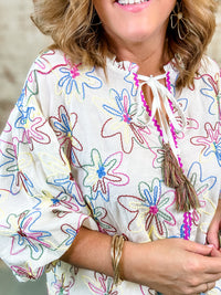 Ramsie Embroidered Flower Top