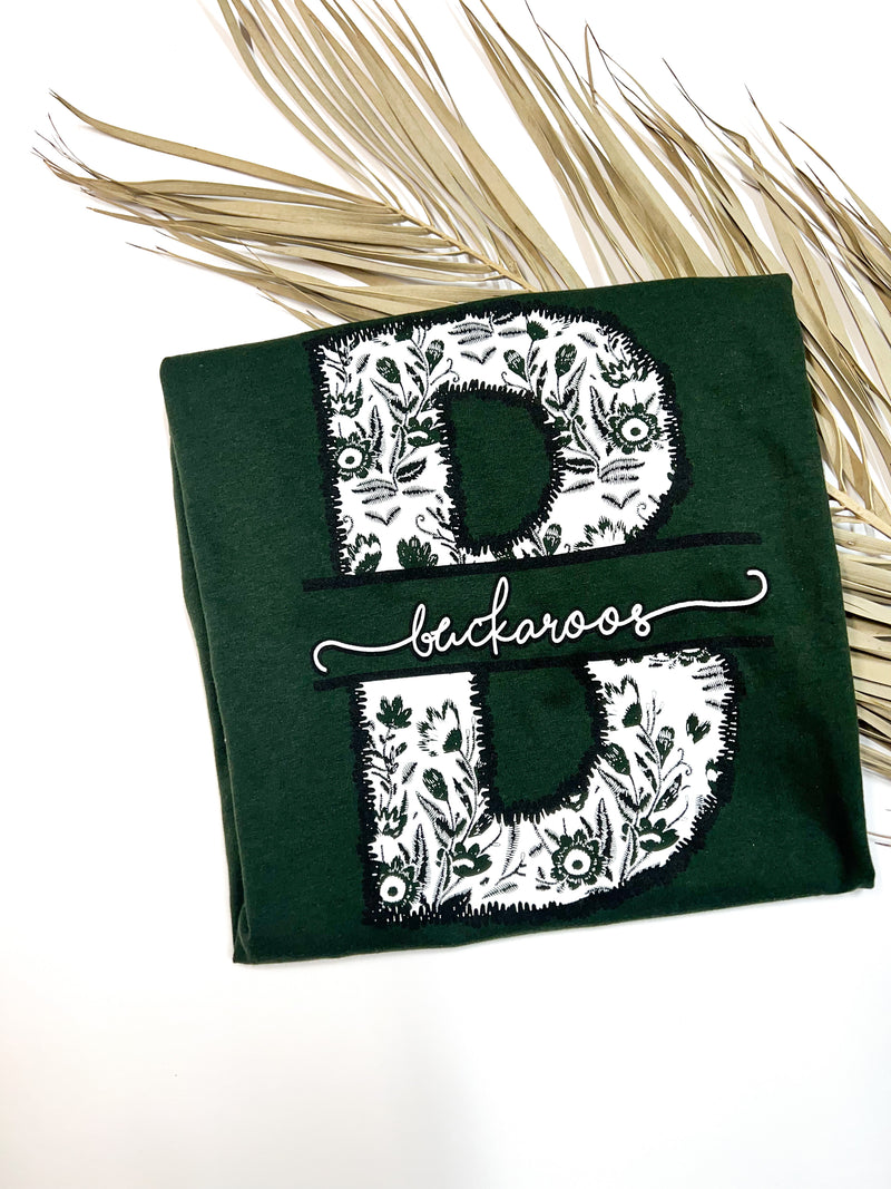 Floral B Script Buckaroos Tee