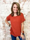 Darrell Rolled Cuff Sleeve Top