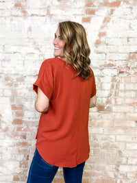 Darrell Rolled Cuff Sleeve Top