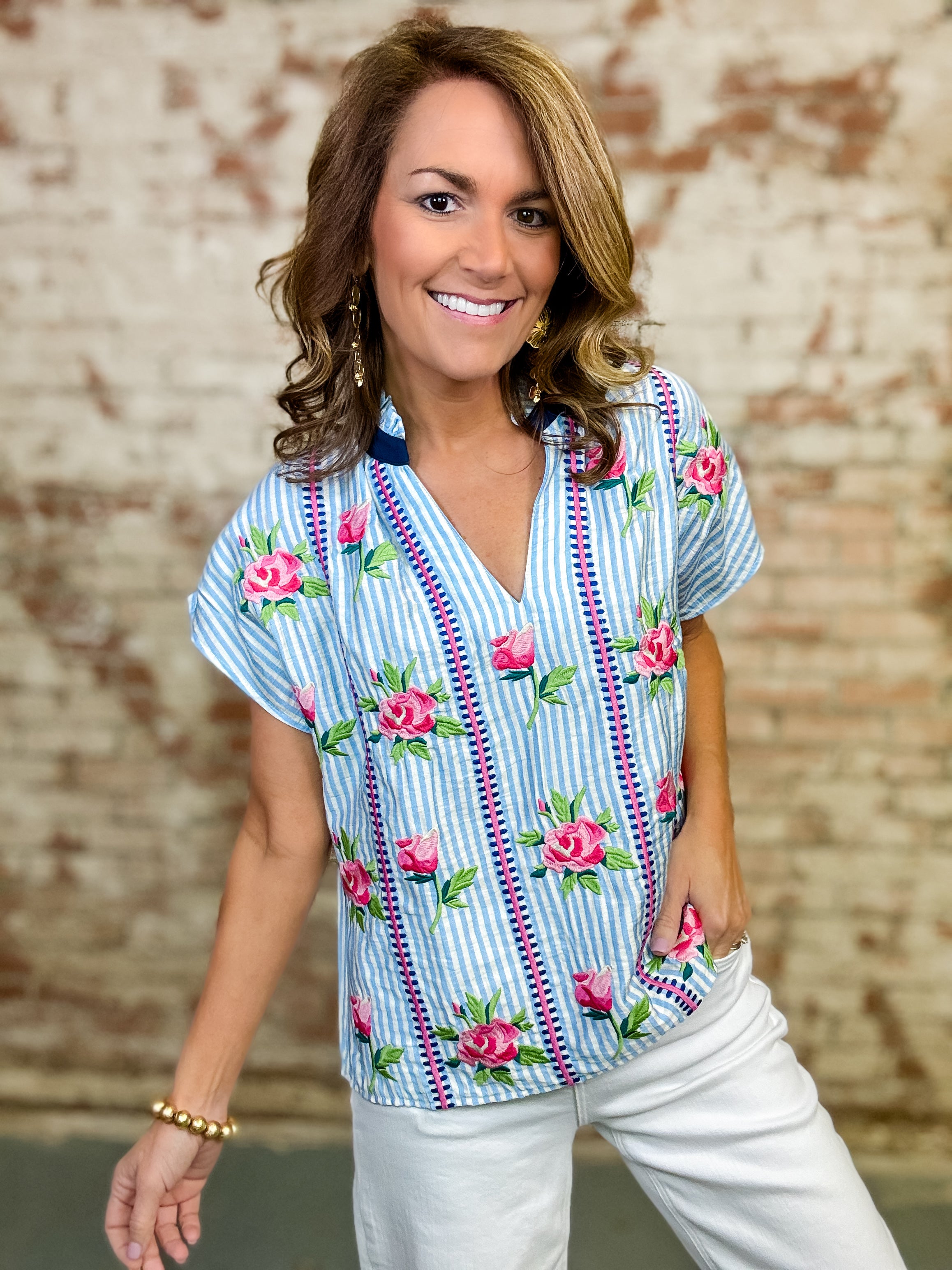 THML Shea Embroidered Top
