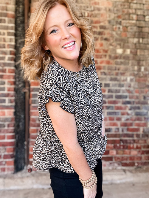 THML Leopard Babydoll Top