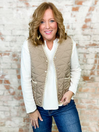 Vidalia Scallop Detail Quilted Vest