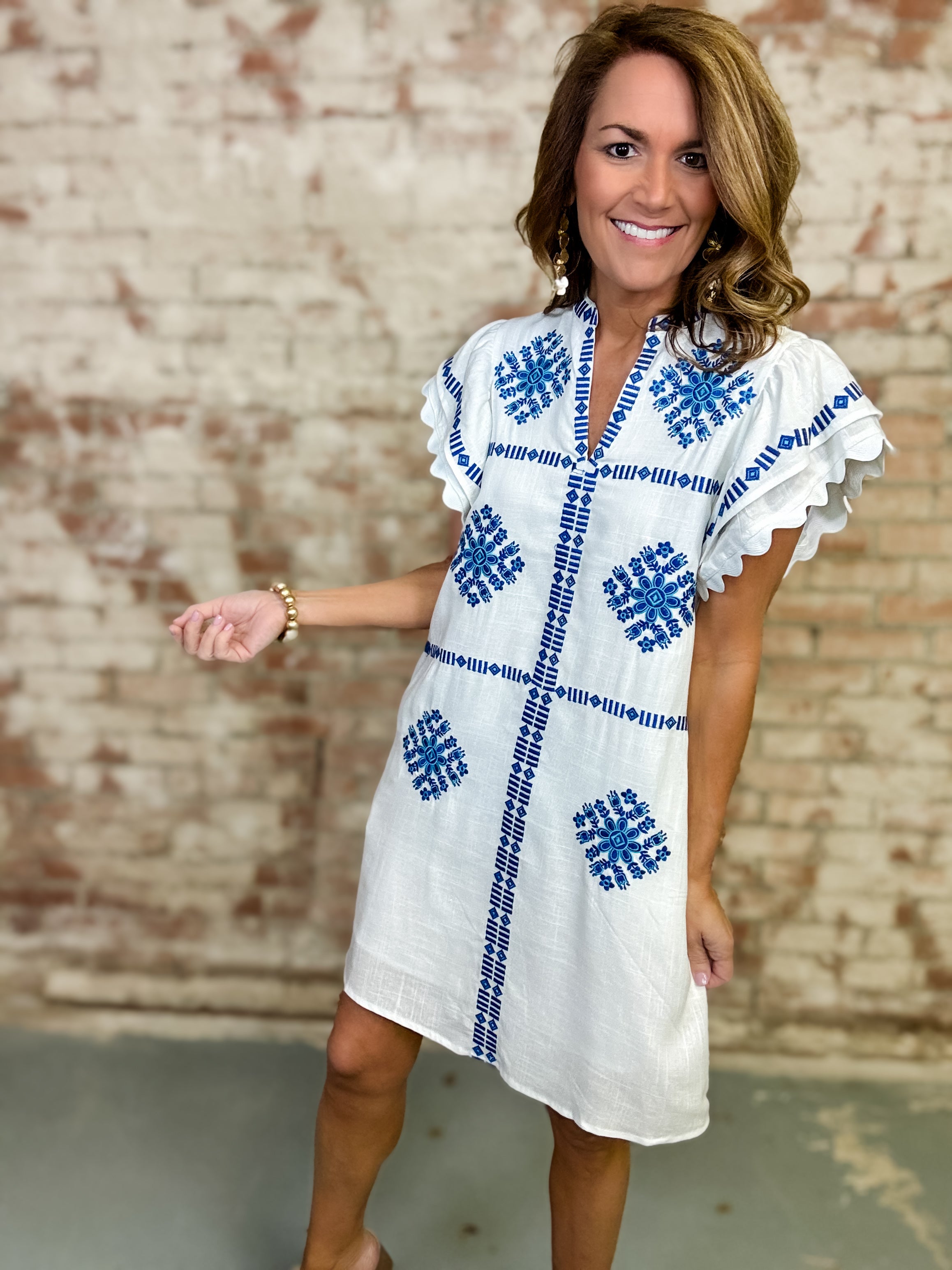THML Vivianna Embroidered Dress