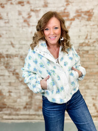 Devlin Floral Print Sherpa Jacket