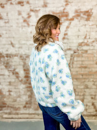 Devlin Floral Print Sherpa Jacket