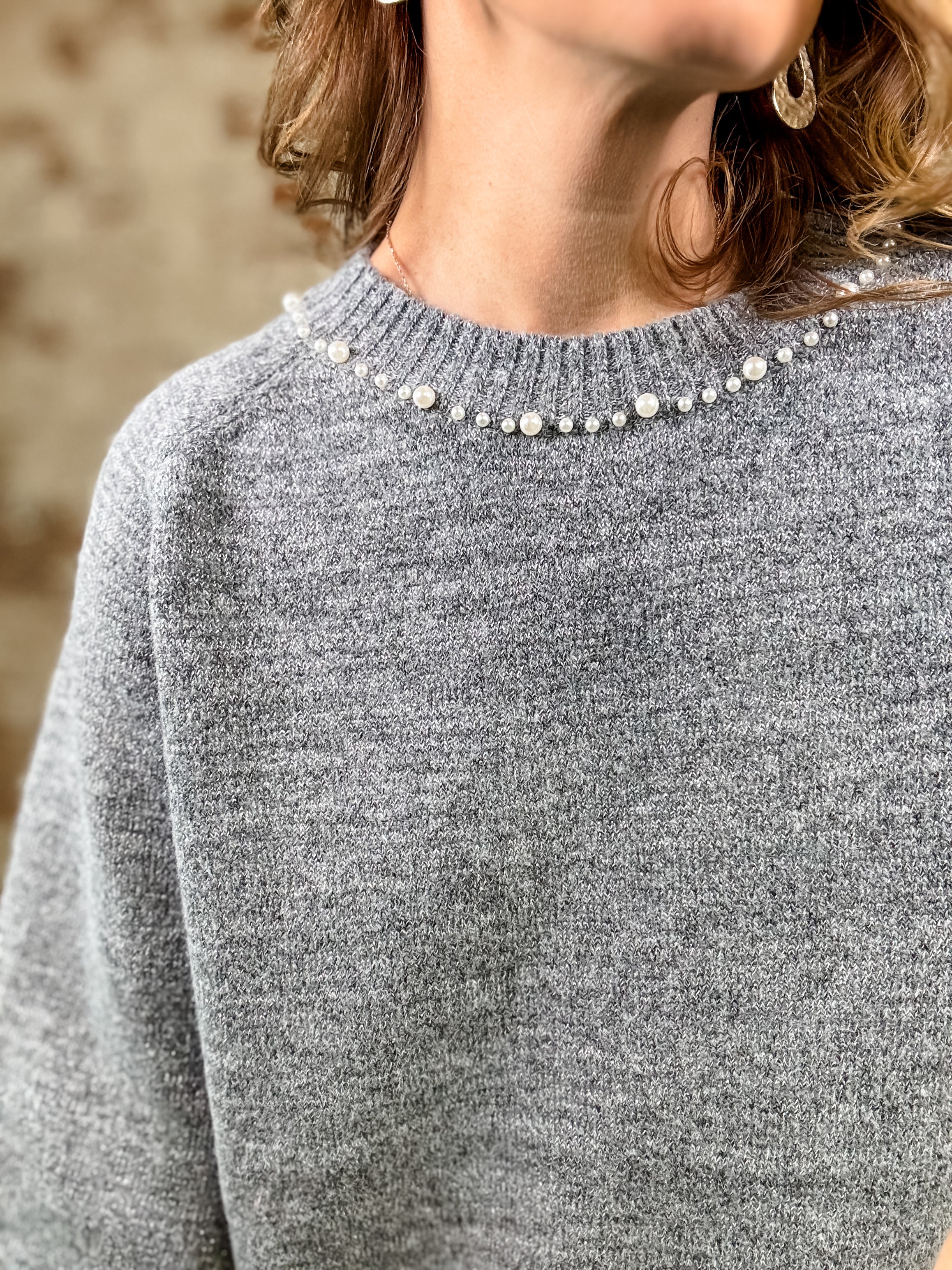 Madison Pearl Trimmed Sweater