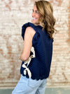 Sara Tie Detail Textured Top
