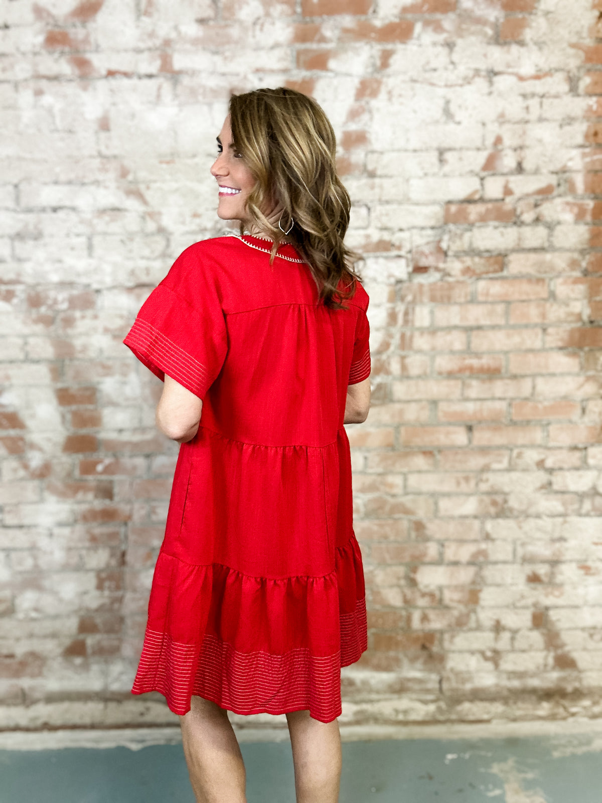 Katherine Contrast Stitch Dress