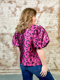 THML Eleanor Leopard Jacquard Top