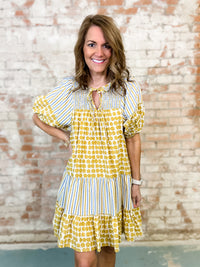 Rena Dots + Stripes Dress