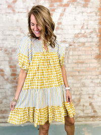 Rena Dots + Stripes Dress
