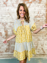 Rena Dots + Stripes Dress