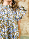 Quinn Pintuck Floral Print Dress