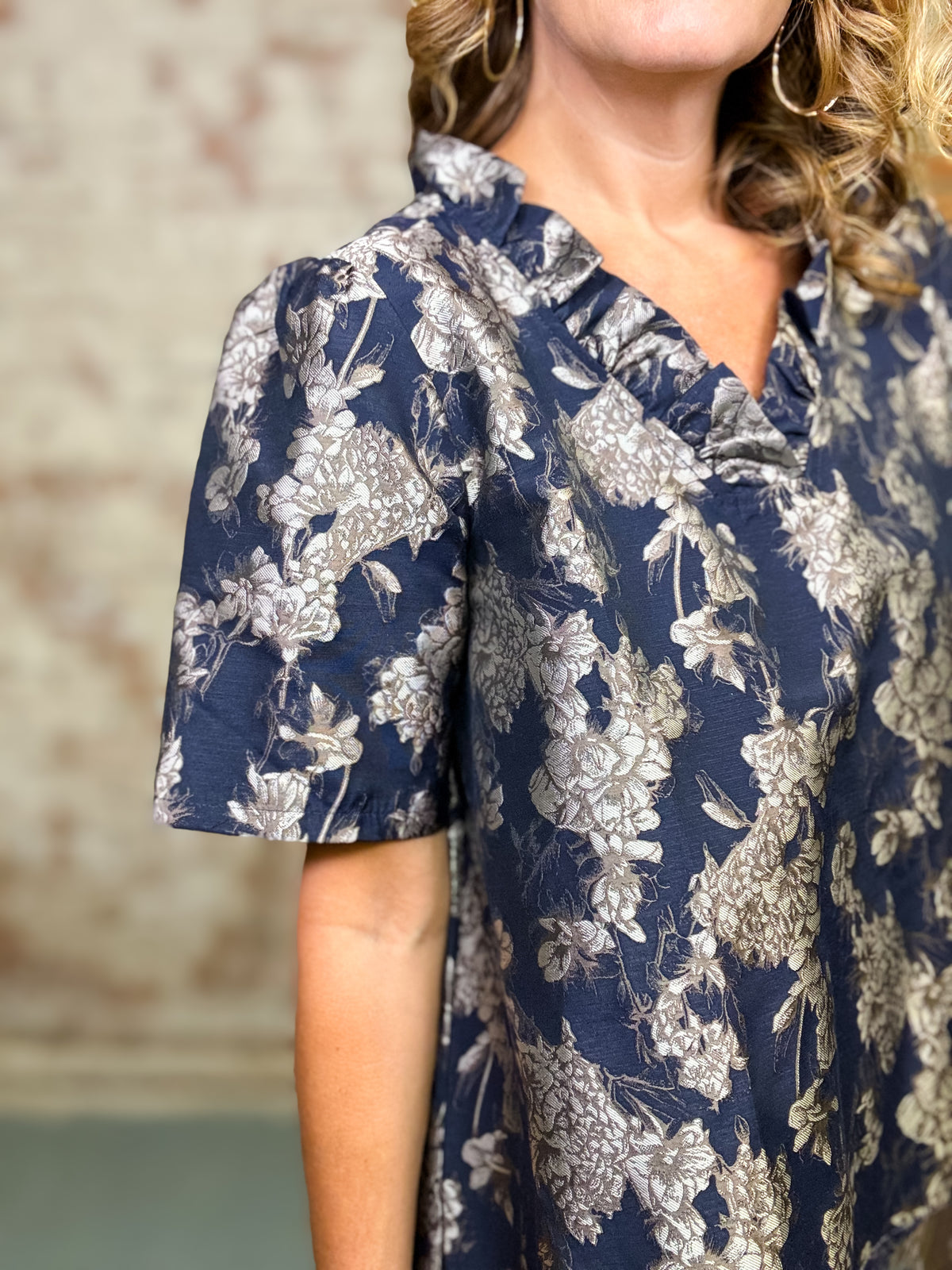 Beverly Floral Jacquard Dress