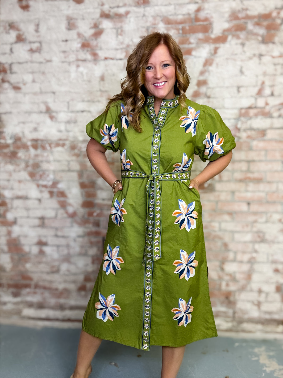 THML Socorro Floral Midi Dress