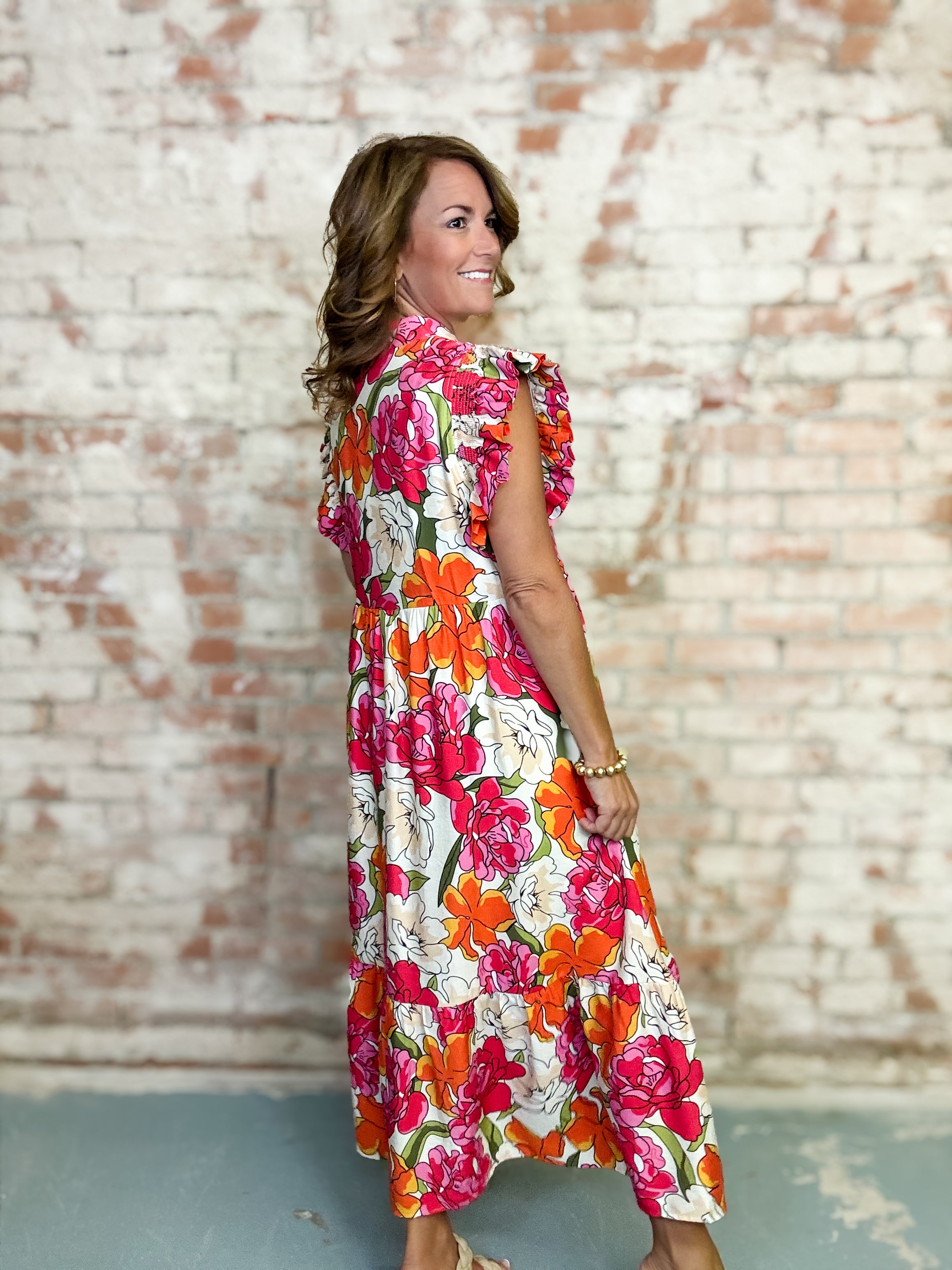 Arleen Floral Midi Dress