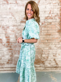 Ginger Embroidered Stripe Midi Dress