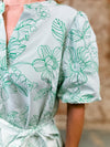 Ginger Embroidered Stripe Midi Dress
