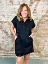 Candrea Scallop Hem Shirt Dress