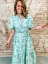 Ginger Embroidered Stripe Midi Dress