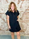 Candrea Scallop Hem Shirt Dress