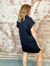 Candrea Scallop Hem Shirt Dress