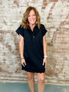 Candrea Scallop Hem Shirt Dress