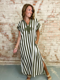 Martye Stripe Midi Dress