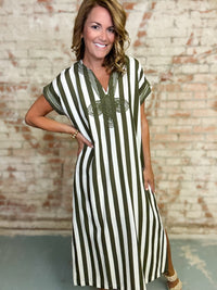 Martye Stripe Midi Dress