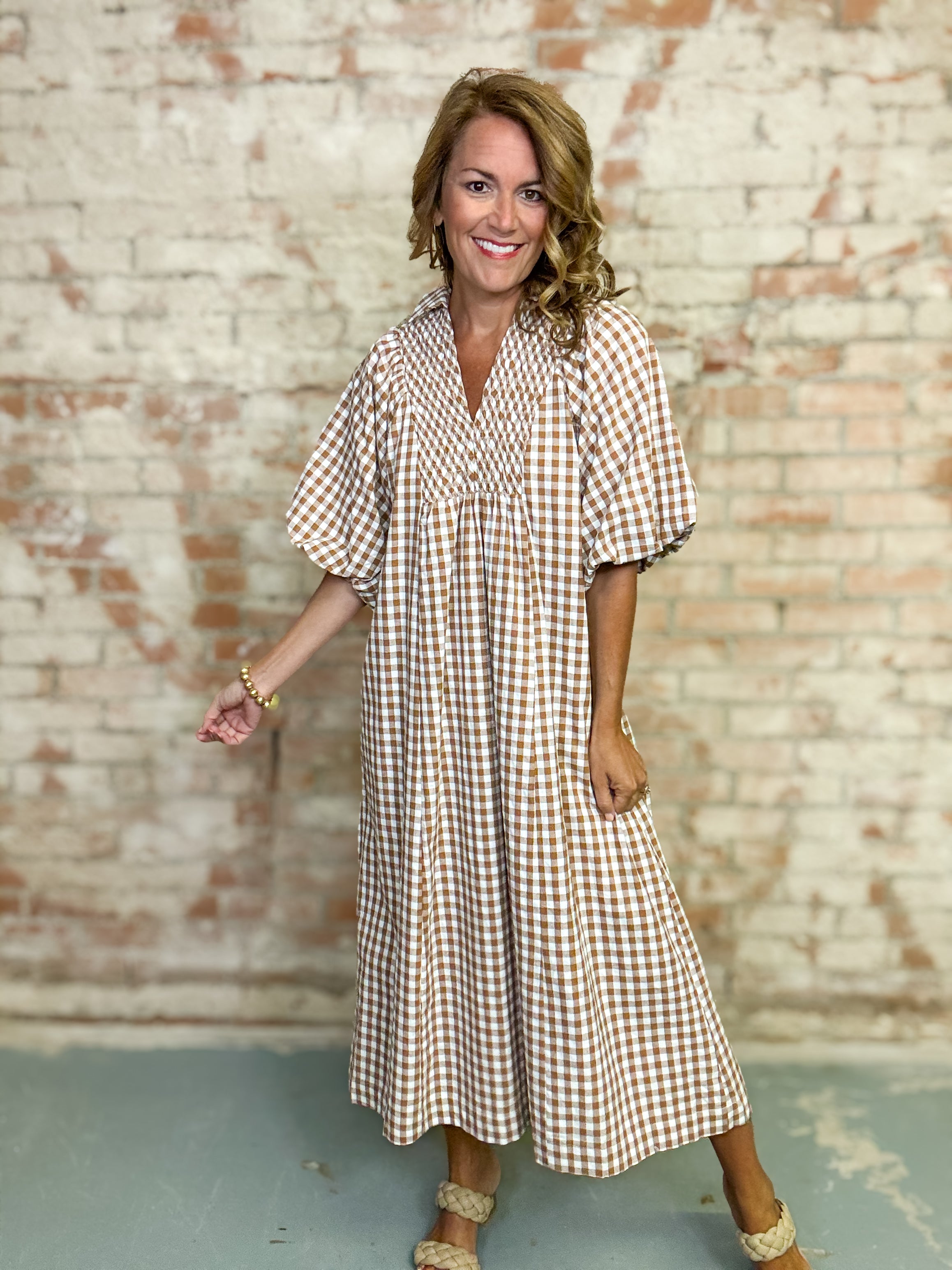 Abner Plaid Midi Dress