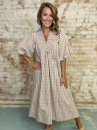 Abner Plaid Midi Dress