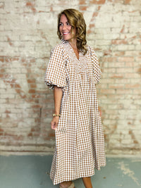 Abner Plaid Midi Dress