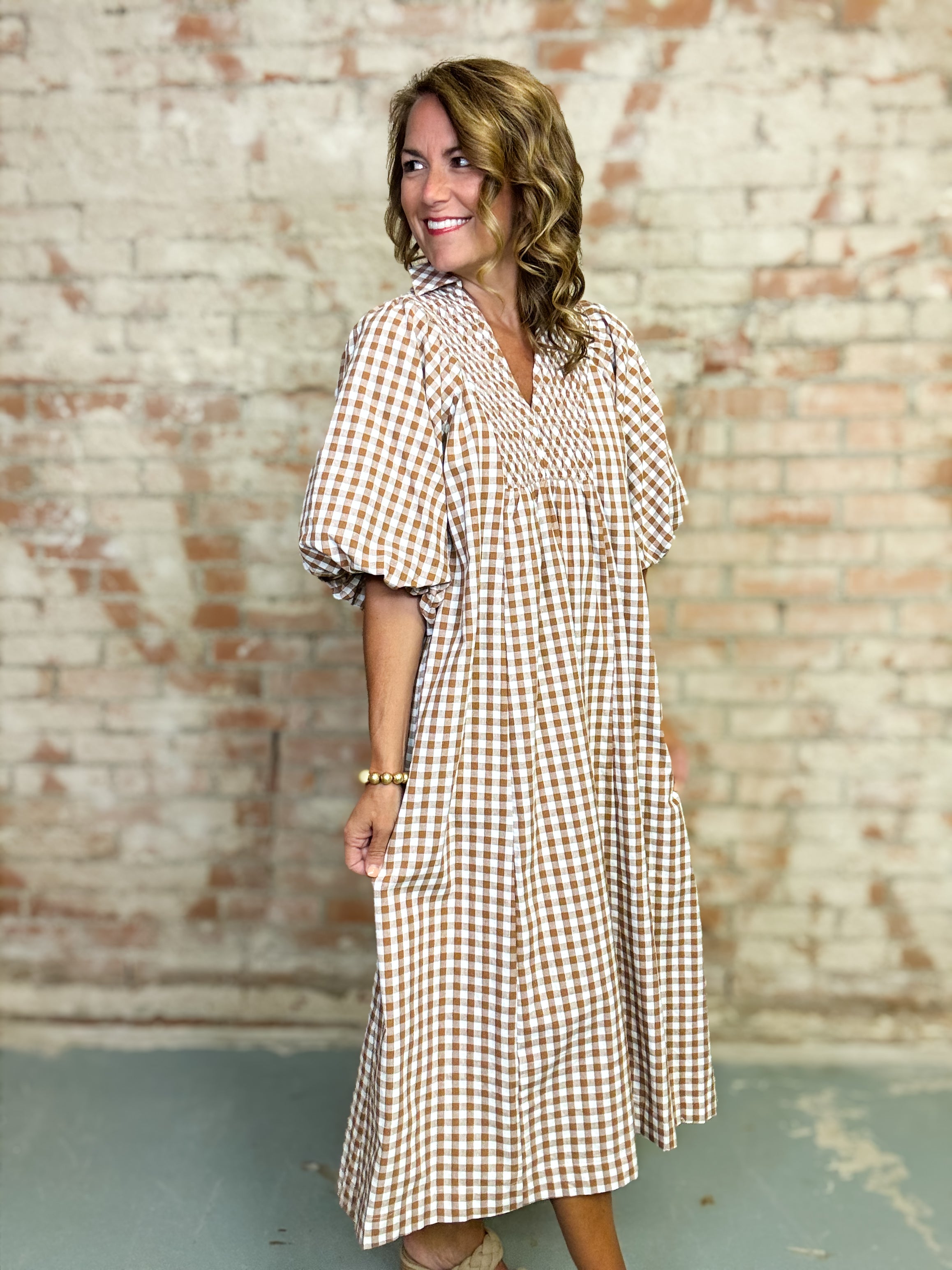 Abner Plaid Midi Dress