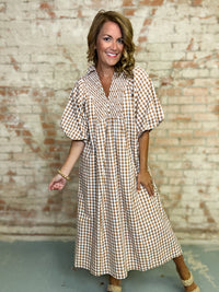 Abner Plaid Midi Dress