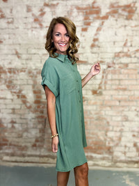 Alissa Solid Shirt Dress