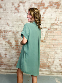 Alissa Solid Shirt Dress