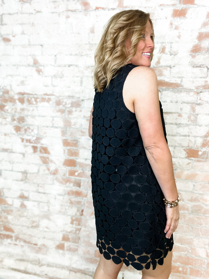 Clarabelle Black Dot Textured Dress - FINAL SALE