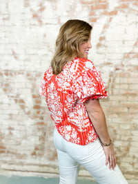 THML Suzanna Floral Button Front Top