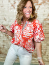 THML Suzanna Floral Button Front Top