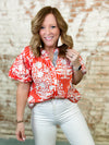 THML Suzanna Floral Button Front Top